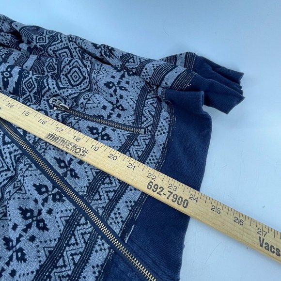 Lucky Brand Women's Offset Zipper Collared Sweat Shirt Geometric Print Size S - Picture 10 of 11